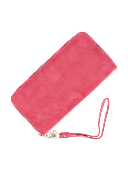 Großes Damenbrieftasche Karten Fuchsie