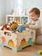 Ango Kinder Holz Aufbewahrungsbox Baby Dinos Orange 26.5x34.5x18.5cm 2 Stück