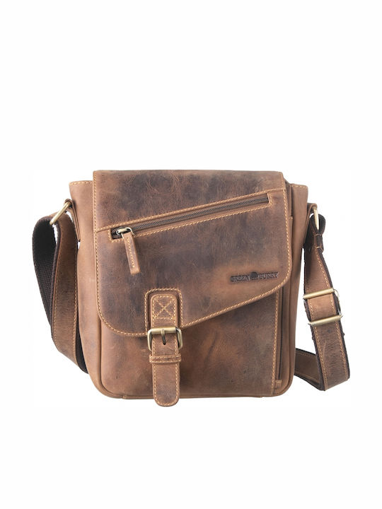 Geantă bărbătească din piele de umăr / tip crossbody maro