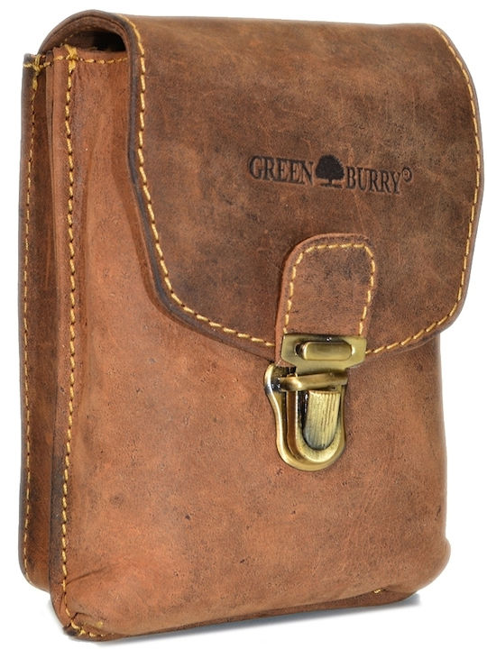 Geantă bărbătească de umăr / crossbody din piele maro