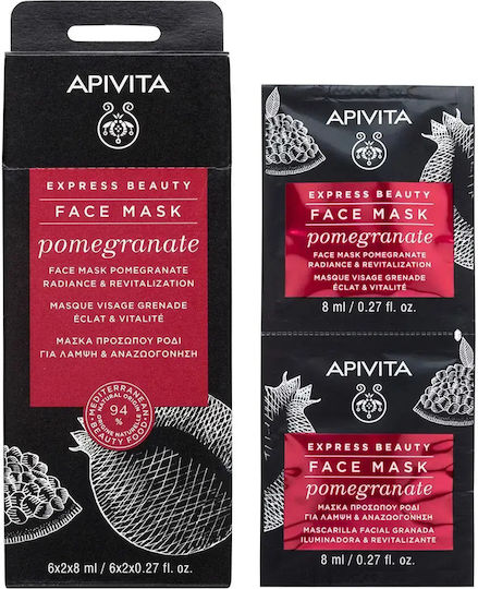 Apivita Express Granatapfel Gesichts- & Augenmaske 2 Stück x 8ml