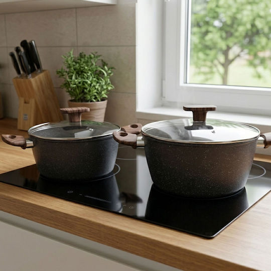 TnS Marble Duo Töpfe Set aus Aluminium mit Antihaftbeschichtung 2 Stück