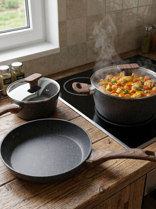 TnS Marble Master Kochgeschirr-Set aus Aluminium mit Antihaftbeschichtung 3 Teile
