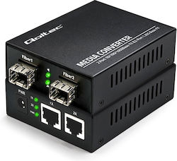 Qoltec Bidirectional Ethernet Media Converter Switch 2x Rj45 2x Sfp 1000 Mb S 5 V