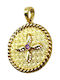 Kontopoulos Pendant Kids Charm Double Sided Constantine Coin Gold 9K P6651
