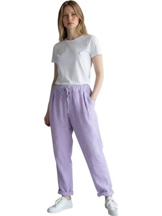 Liva Fashion Damen Leinenhose mit Gummiband in ...