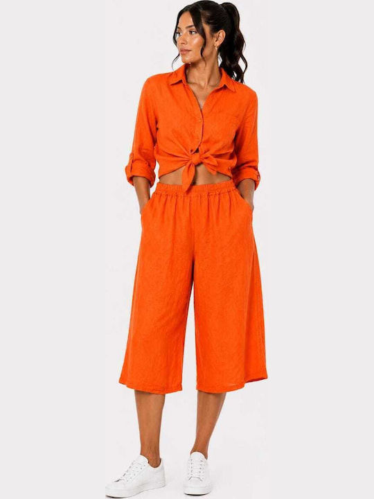 Liva Fashion Damen Zip-Culottes mit Gummiband i...
