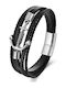 Legend Accessories Men's Bracelet with Anchor Design Made of Leather