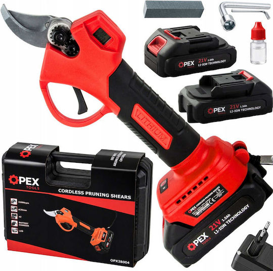Gartenschere Brushless 21V mit 2 Batterien & Maximaler Schnittdurchmesser 25mm in Tragetasche