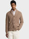 Men's Knitted Cardigan with Buttons Beige