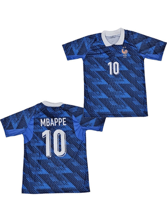 Футболна Фланелка Mbappe Национален Отбор На Франция Mundial 2026 Син Balón De Oro Blue Унисекс Ab189