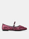 Women's Pointed Toe Ballerina Shoes In Burgundy Colour