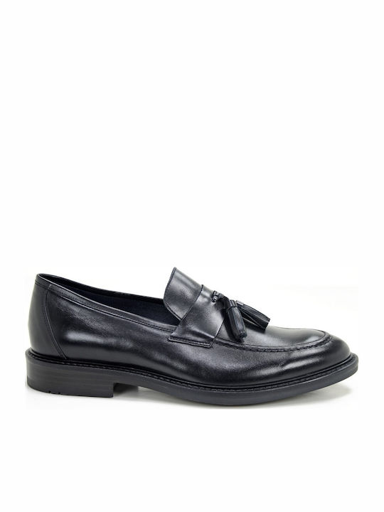 Loafers bărbătești din piele în culoare neagră