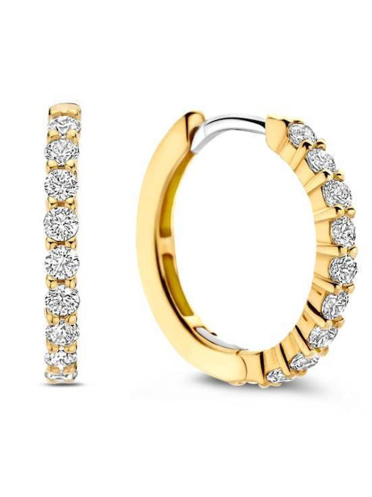 Ti Sento Silver Gold Plated Hoops Ti Sento Silver Gold Plated Hoops