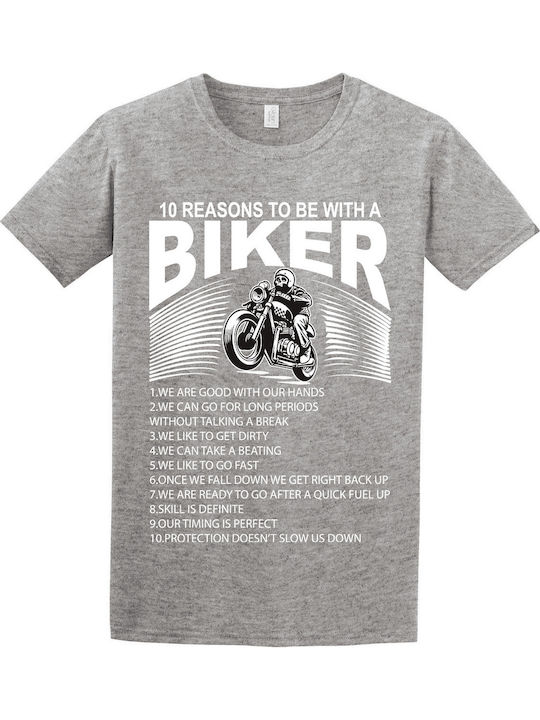 Unisex T-shirt Biker Grau