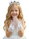 Set Kids Gloves Knitted White 2 Pieces
