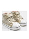 Leather Kids Ankle Boots Gold