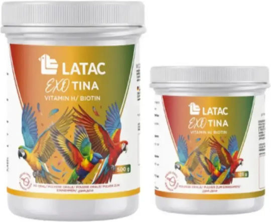 Latac Exotina 500gr – Συμπλήρωμα Βιοτίνης Πτέρωμα Δέρμα Ράμφος & Νύχια Πτηνών