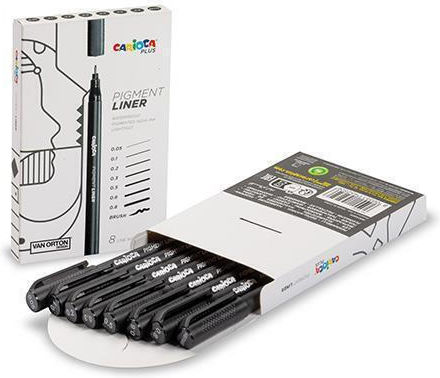 Carioca Design Markers Black Set 8pcs