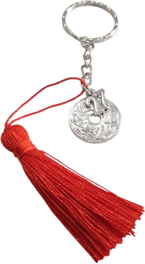 Handmade Lucky Charm Keychain 2027 Tassel Twenty Silver 2027-gf3036