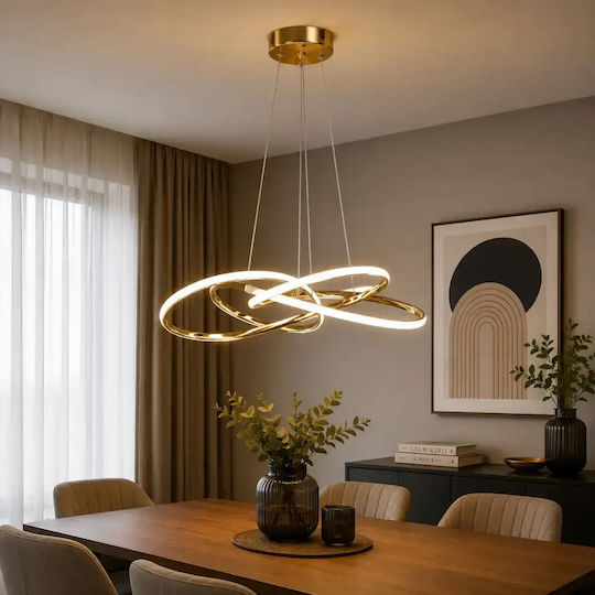 Candelabru LED Auriu 3 Culori Lumini Suspendate Homs Ro Lx 40024 Candelabru LED Auriu 3 Culori Lumini Suspendate Homs Ro Lx 40024