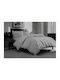 Dream House Set Husă de pilotă din flanelă 200x220cm dublă cu 2 fețe de pernă Culoare Gri