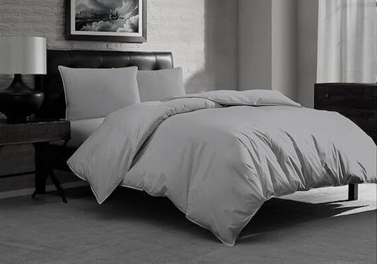 Dream House Set Husă de pilotă din flanelă 200x220cm dublă cu 2 fețe de pernă Culoare Gri