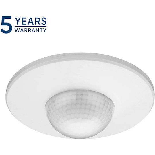 Αισθητήρας Κίνησης Παρουσίας 360° Ip20 2000w 3 Αισθητήρες Ρύθμιση Εμβέλειας Ø3m-20m Λευκός Cr-295/w