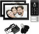 Interfon Video Inteligent pentru 2 Familii Mentor Svk475b 4 Fire WiFi Card Pin Tuya 7 Inch Ips Dvr Fhd 2mp Ik08 Negru