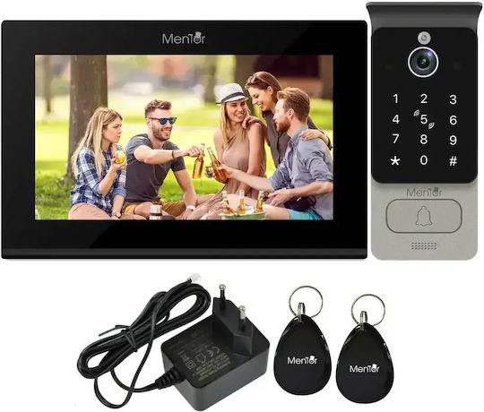 Interfon Video Smart Wi-Fi cu 2 Fire Mentor Svk2101b 10 Inch Ips 2mp Fhd Card Pin Tuya Ip65 Negru