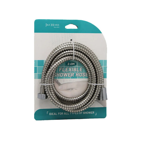 SPV L Spiral Telefon Duschschlauch 2m Inox Edelstahl Flexibler Duschkopf Schlauch