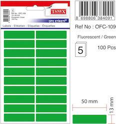 Etichete Autoadezive 13 X 50 Mm Set 100 Bucăți Tanex Verde Fluorescent