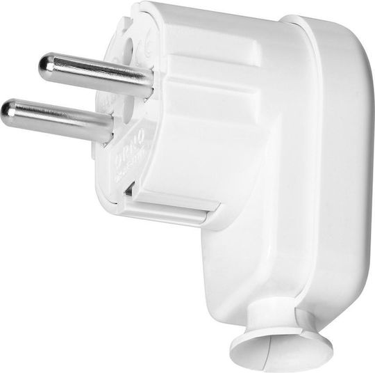 Ъглово Щепсел Uni-schuko 16A 230V Бял