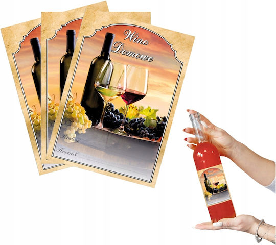 Wine Bottle Label Sticker Alcohol 10 Pieces Pattern Number 1
