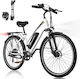 Evercross EK28W 28" Weiß Elektrofahrrad Stadt