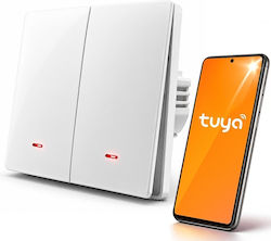 Qoltec Smart Switch 2 Circuits Wi-fi Timer Tuya Smart Life White