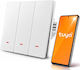 Qoltec Умен стенен прекъсвач 3 канала Wi-Fi таймер Tuya Smart Life бял