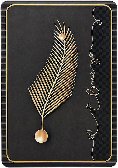 Badematte YSD-95046 Schwarz Mit Goldenem Design 58x38cm