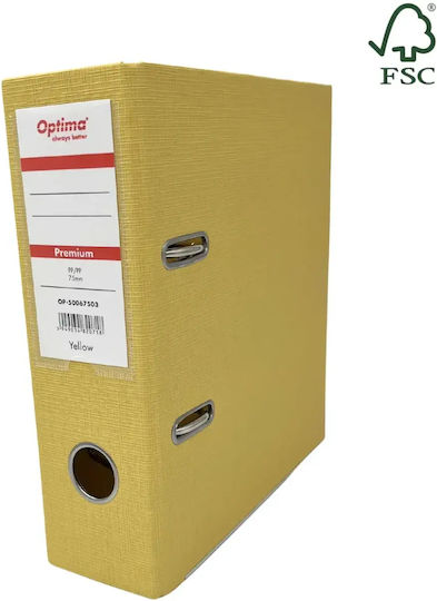 A5 Bogen Ringordner Laminierter Pp Pp 75 Mm Optima Premium Gelb