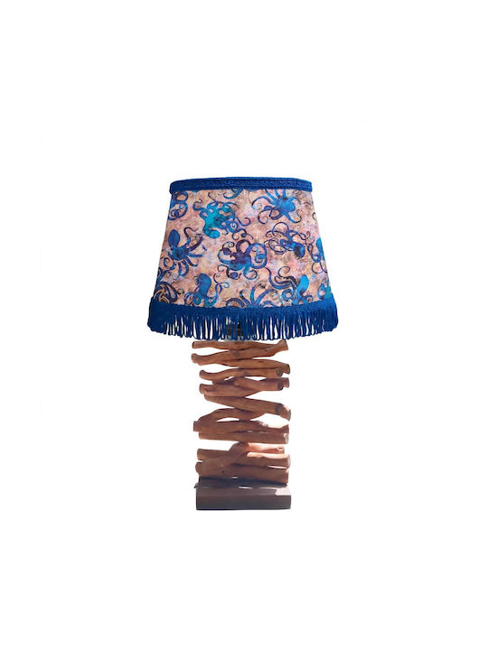 Blue Octopus Table Lamp for E27 Socket with Blue Shade and Base