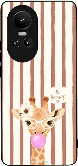 Sonique Stripe Stories Series Oppo Reno10 5g Brown Giraffe Bubble Mobile Phone Case