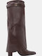 Wildleder Damenstiefel mit hohem Absatz Braune