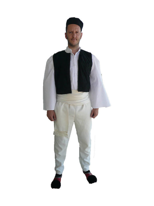 Traditional Costume of Epirus Man with Decorative Chain Ivory-103