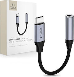 Tech-Protect Ultraboost Конвертор USB-C мъжки към 3.5mm женски Сив Tech-Protect Ultraboost Конвертор USB-C мъжки към 3.5mm женски Сив