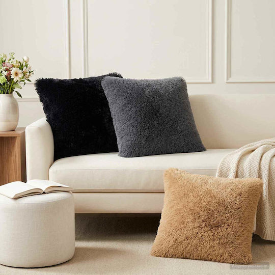 vidaXL Sofa-Kissen Heerlen Fleece Anthrazit 80x80cm