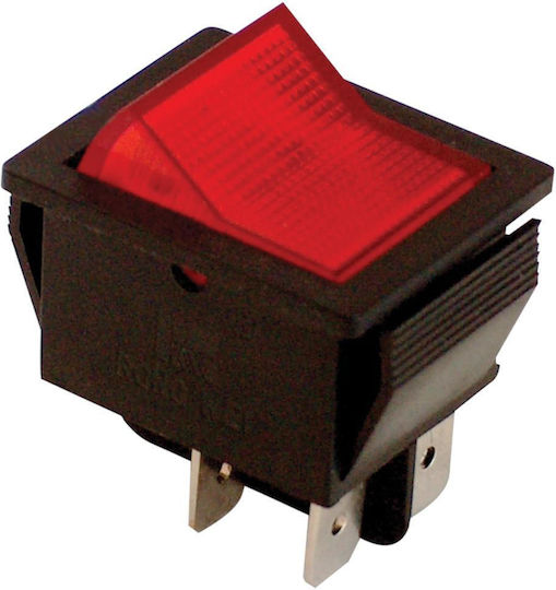 Tracon Electric 2-pole Red Rocker Switch On-off Tes-41