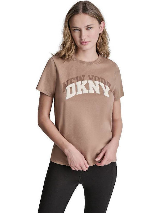 DKNY Logo Logo Women's T-shirt Taupe