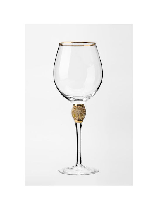 Kristall Weinglas in Goldfarbe Kelch WGGR/38902-G