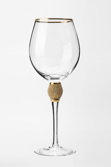Glass For White Wine Made Of Crystal In Gold Colour Goblet WGGR/38902-G