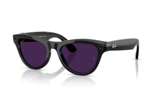 Ray-Ban Meta Skyler Gen 2 Lucios Rw4014 601/ch 52-20 Ochelari Inteligenți Wi-fi 6 Bluetooth High Bridge Fit Cameră Înregistrare Video Asistent Vocal 32gb Flash Lentile Transition Transparent Violet Negru